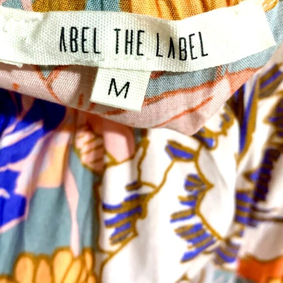 Anthro Abel The Label Pastel Romance Floral Tiered Peasant Maxi Dress Size M - Picture 9 of 11